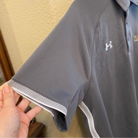 UNDER ARMOUR Men Gray UCLA Embroidery Polo Short Sleeve Top Size Medium - Picture 4 of 7